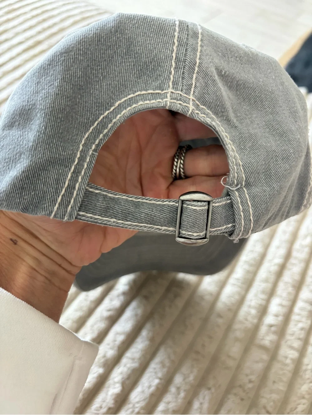 Ford Light Gray Baseball Cap with White Stitching